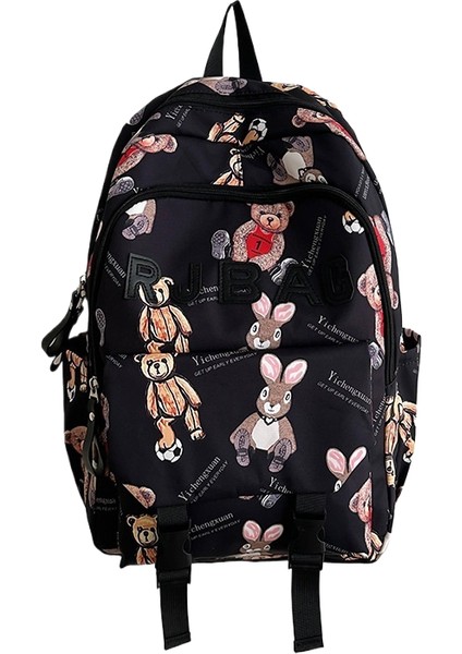 Kampüs Niş Basit Çok Yönlü Ortaokul ve Lise Öğrencileri Okul Çantası Büyük Kapasiteli Omuz Çantası (Yurt Dışından)