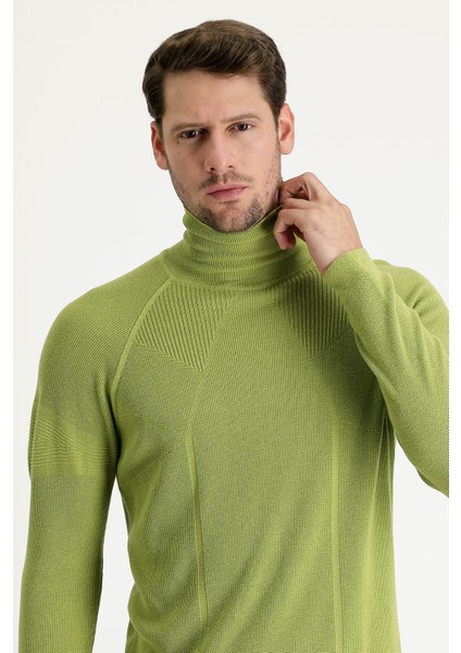 Balıkçı Yaka Slim Fit Dar Kesim Desenli Pamuklu Triko Kazak