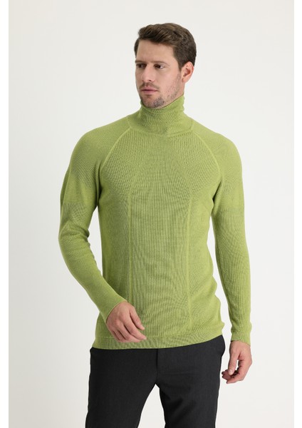 Balıkçı Yaka Slim Fit Dar Kesim Desenli Pamuklu Triko Kazak fiyatları