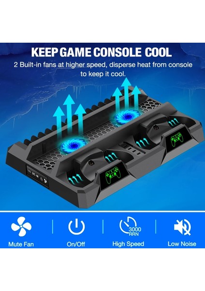 Ps4 Slim Ps4 Pro Çift Fanlı Dikey Soğutucu ve Kol Şarj Edici Ps4 Şarj Standı Oyun Depolama Ps4 Standı modelleri