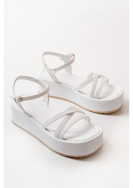 Bayan Sandalet 861-1016 Beyaz Dolgu Kadın Sandalet fiyatları