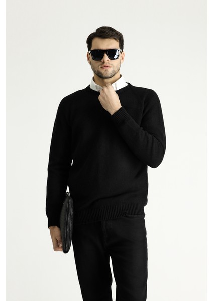 Bisiklet Yaka Slim Fit Dar Kesim Dikişsiz Desenli Yünlü Triko Kazak fiyatları