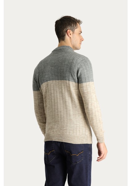 Bisiklet Yaka Slim Fit Dar Kesim Desenli Triko Kazak modelleri