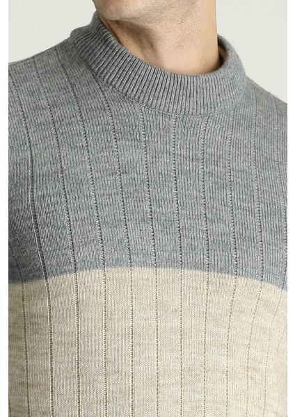 Bisiklet Yaka Slim Fit Dar Kesim Desenli Triko Kazak fırsatları