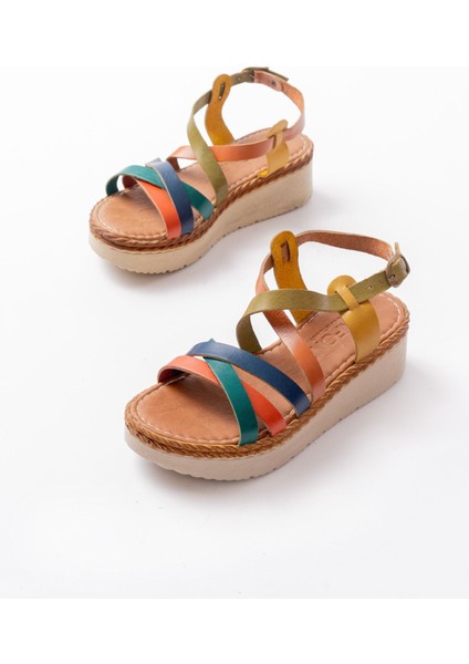 Bayan Sandalet 730-153 Multi Ortopedik Hakiki Deri Dolgu Kadın Sandalet modelleri
