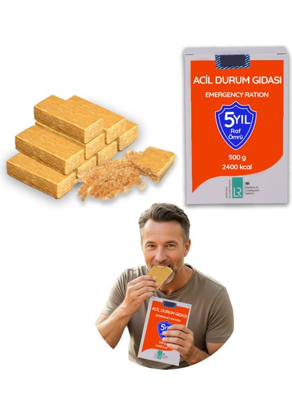 Acil Durum ve Deprem Gıdası, Afet Beslenme Paketi , Hayat Kurtaran Beslenme, 5 Yıl Raf Ömrü, (1 Koli) (10 Paket x 500 gr )