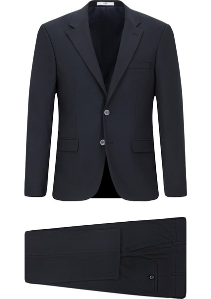 Relaxed Fit Rahat Kesim Yünlü Klasik Takım Elbise