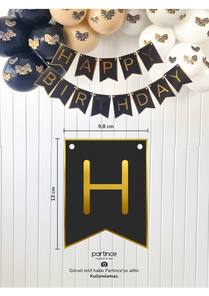 Siyah Happy Birthday Yazısı Yetişkin Tema Mini Parti Seti Doğum Günü Balon Zinciri Siyah Doğum Günü Süsü fırsatları