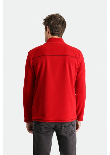 Yarım Fermuarlı Nakışlı Polar Sweatshirt fırsatları