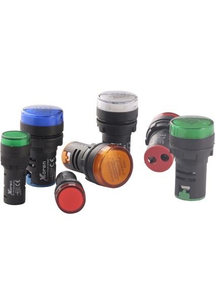 16 mm 220V Ac/dc Led'li Sarı Sinyal Lambası (10ADET)