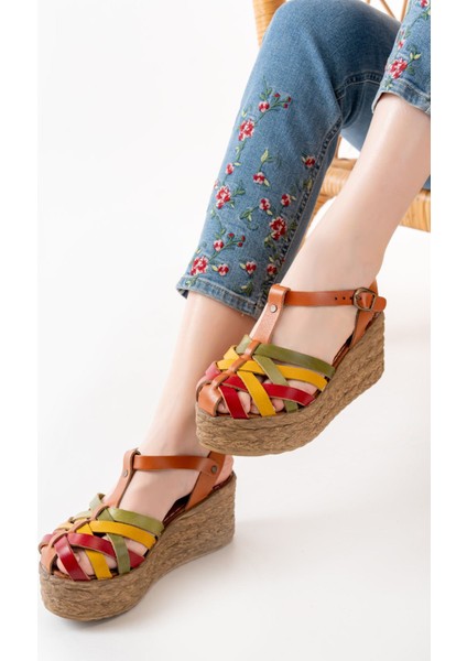 Bayan Sandalet 684-02 Multi Ortopedik Hakiki Deri Dolgu Kadın Sandalet modelleri
