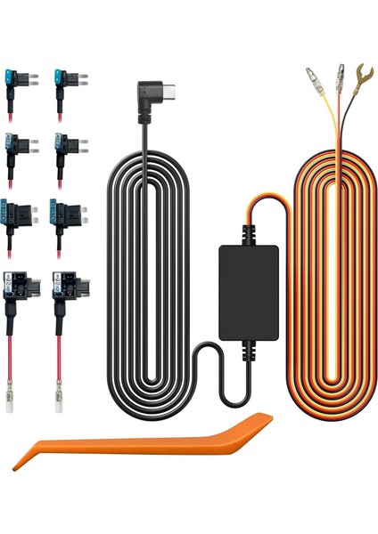 Tip C Hardwire Kit HW01-DT, 3,5 M Uzunluk, 24 Saat Park Izleme, Döngü Kayıt