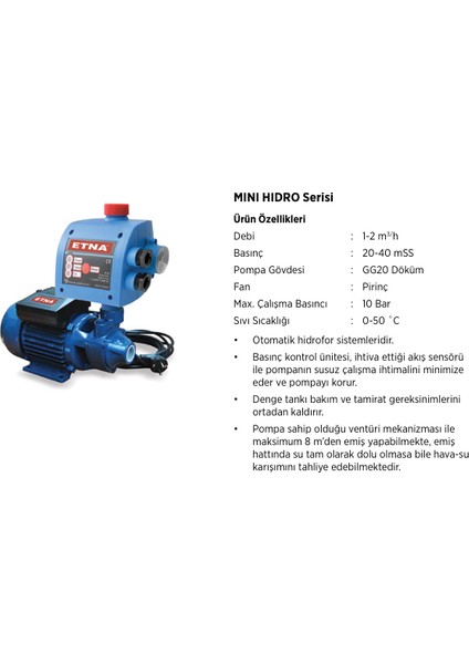 Mini Hidro-1 (2 Kat - 4 Daire) Akış Kontrollü Hidrofor fiyatları