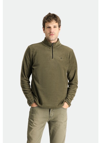 Yarım Fermuarlı Nakışlı Polar Sweatshirt fırsatları