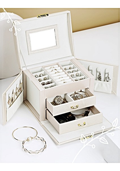 Premium Kilitlenebilir Mücevher Takı Kutusu Yüzük - Altın - Bilezik - Küpe - Kolye - Mücevher Kutusu fiyatları