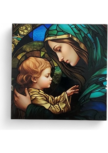 Meryem Ana ve Çocuk Isa Vitray Ahşap Dekor fiyatları
