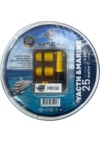 Ultra Marın Hortum 25 mt Kit – Tekne & Yat Su/havuz Hortumu (Deniz Uyumlu)