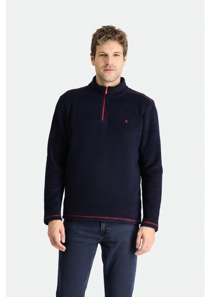 Yarım Fermuarlı Nakışlı Polar Sweatshirt modelleri