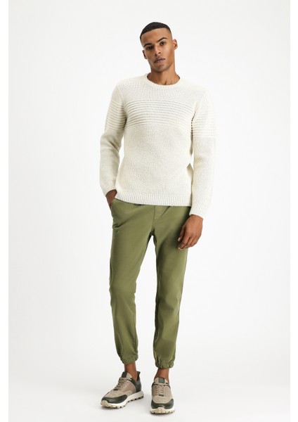 Bisiklet Yaka Regular Fit Çizgili Triko Kazak fiyatları