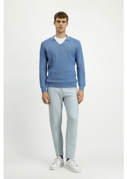 Polo Yaka Slim Fit Dar Kesim Desenlli Pamuklu Yünlü Triko Kazak fiyatları