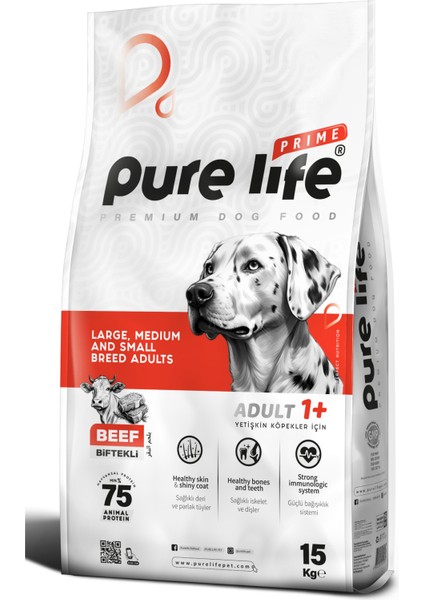 Purelife Prıme Biftekli Yetişkin Köpek Maması 15KG fırsatları
