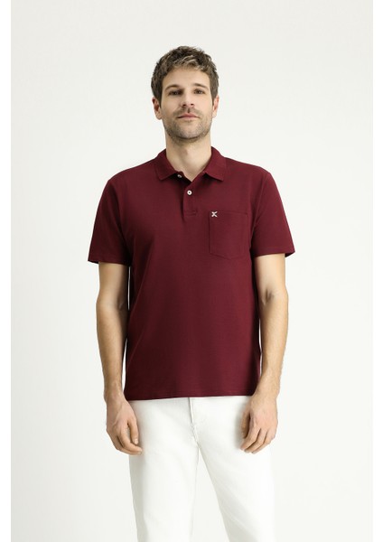 Cepli Polo Yaka Regular Fit Nakışlı Pamuk Tişört