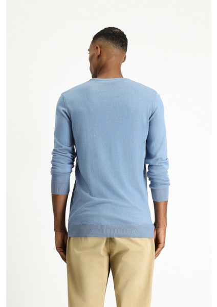 Bisiklet Yaka Slim Fit Dar Kesim Desenli Pamuklu Triko Kazak indirimleri