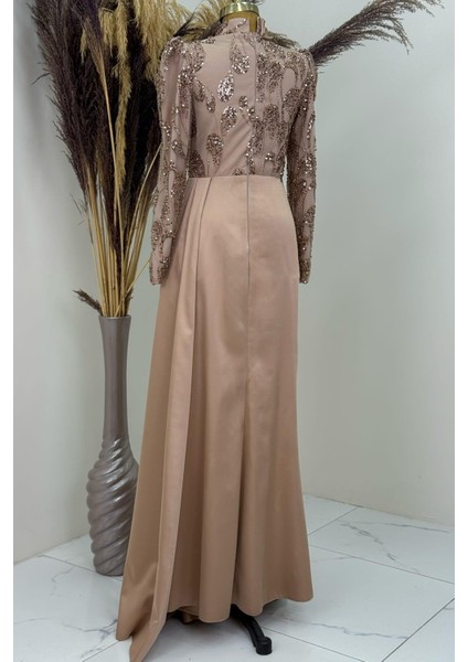 Asude Tesettür Abiye Gold modelleri