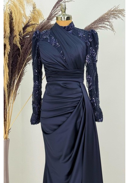 Asude Tesettür Abiye Lacivert fiyatları