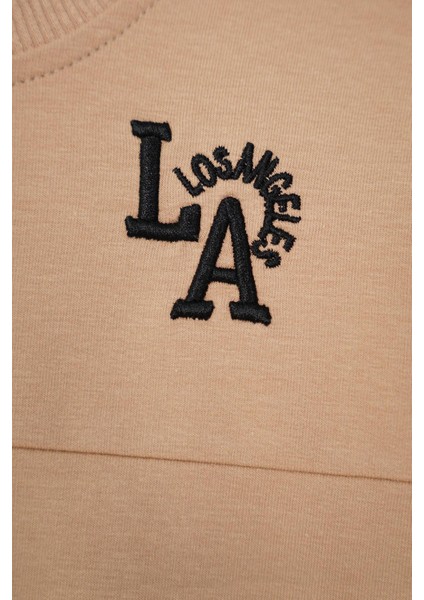 Baskılı Nakışlı Vizon Renk Erkek Çocuk Eşofman Takımı fiyatları