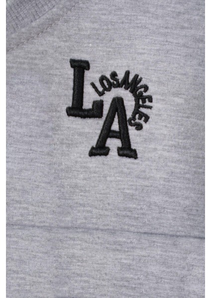 Baskılı Nakışlı Gri Melanj Renk Erkek Çocuk Eşofman Takımı fırsatları