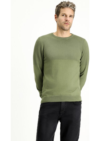 Bisiklet Yaka Slim Fit Dar Kesim Desenli Pamuklu Triko Kazak modelleri