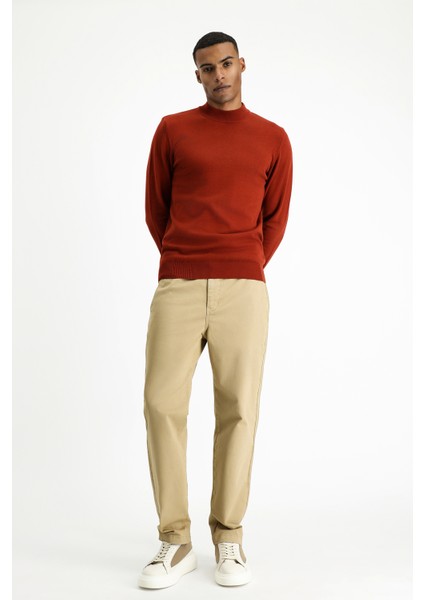 Yarım Balıkçı Yaka Regular Fit Pamuklu Triko Kazak fiyatları