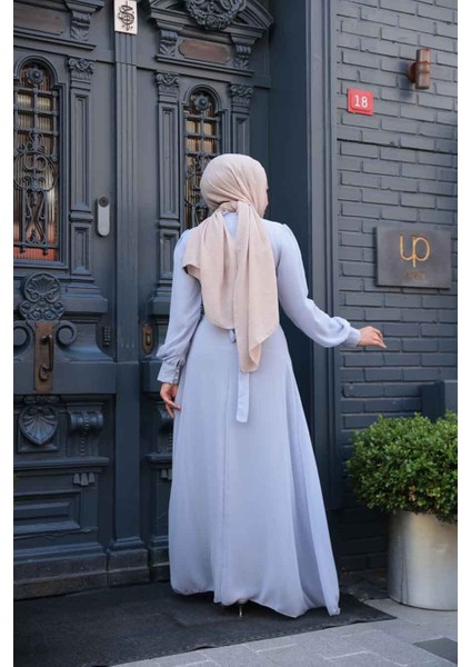 Düğme Detaylı Lavanta Tesettür Elbise 2703LV modelleri