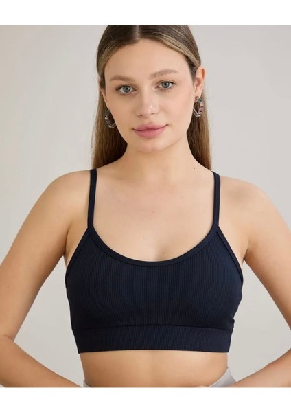 Kadın Ip Askılı Kaşkorse Crop Bluz - S504780