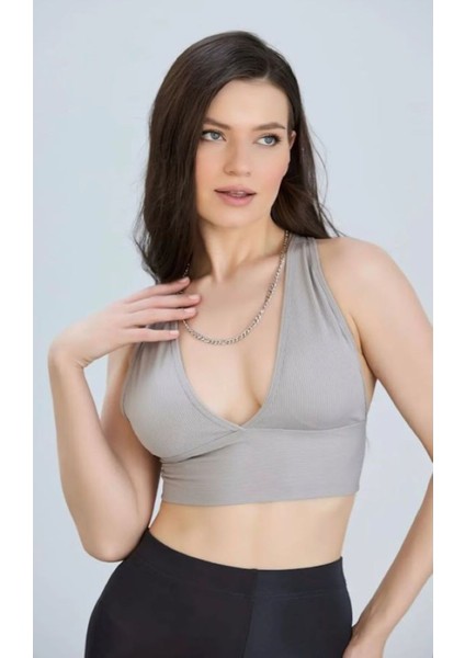 Derin V Yaka Crop Bluz - S504564 fırsatları
