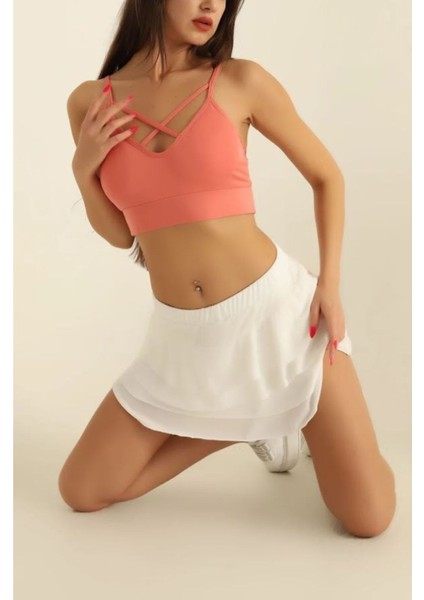 Kadın Ön Çapraz Askılı Crop Bluz - S504577 fiyatları