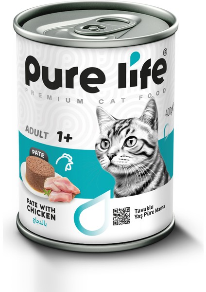 Purelife Pate Tavuk Etli Yetişkin Kedi Konserve Mama 400GR