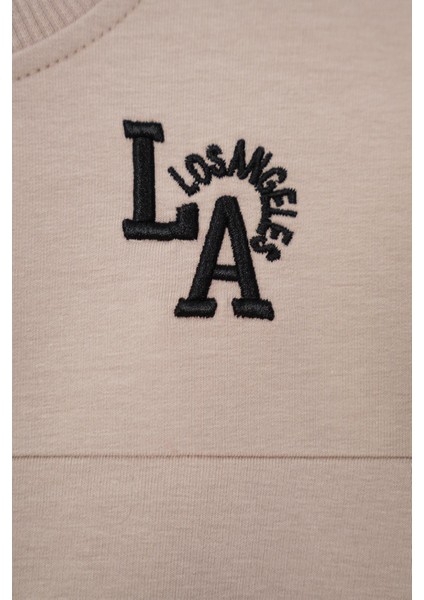 Baskılı Nakışlı Taş Renk Erkek Çocuk Eşofman Takımı fiyatları