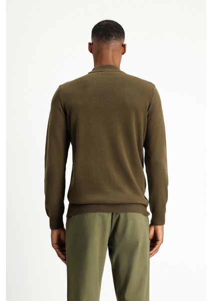 Yarım Balıkçı Yaka Regular Fit Pamuklu Triko Kazak fırsatları