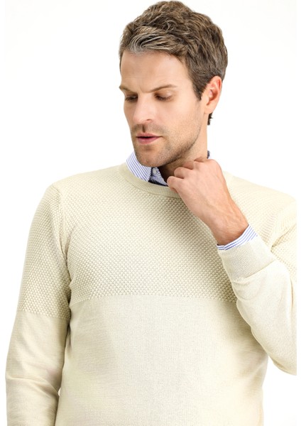 Bisiklet Yaka Slim Fit Dar Kesim Desenli Pamuklu Triko Kazak modelleri