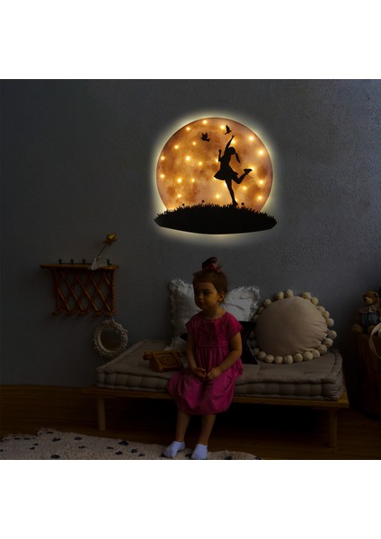 Kişiselleştirilebilir LED Işıklı Epoksi Cam Katmanlı Tablo Kaylee Dolunay modelleri