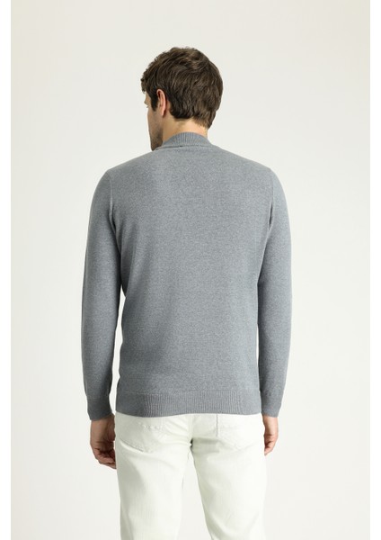 Yarım Balıkçı Yaka Regular Fit Pamuklu Triko Kazak fırsatları