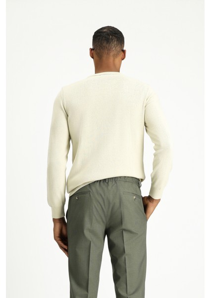 Bisiklet Yaka Slim Fit Dar Kesim Desenli Pamuklu Triko Kazak indirimleri