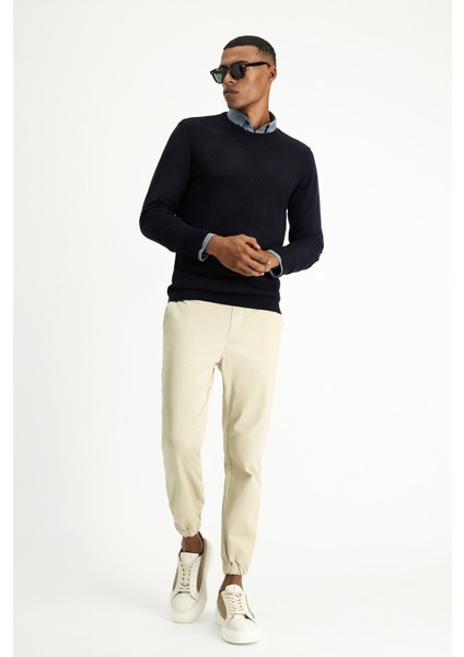 Bisiklet Yaka Slim Fit Dar Kesim Desenli Pamuklu Triko Kazak fiyatları