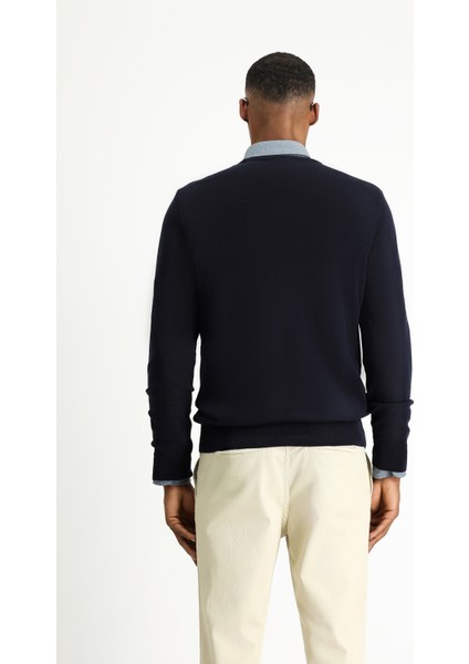 Bisiklet Yaka Slim Fit Dar Kesim Desenli Pamuklu Triko Kazak fırsatları