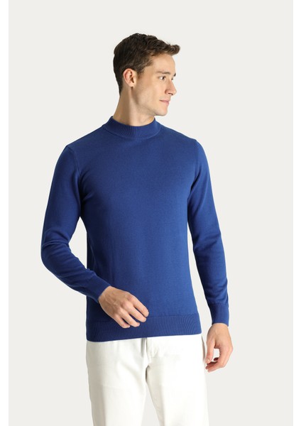 Yarım Balıkçı Yaka Regular Fit Pamuklu Triko Kazak fiyatları