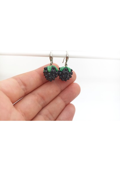 Böğürtlen Küpe Siyah Murano Cam El Yapımı fiyatları