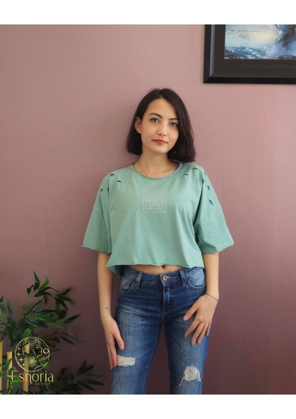 Today Baskılı Tişört Mint