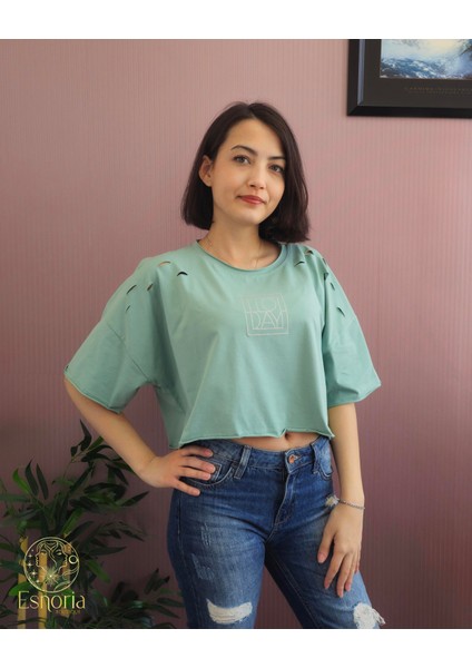 Today Baskılı Tişört Mint modelleri